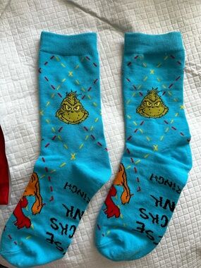 McDonalds Dr. Seuss Grinch Turquoise Novelty Crew Socks